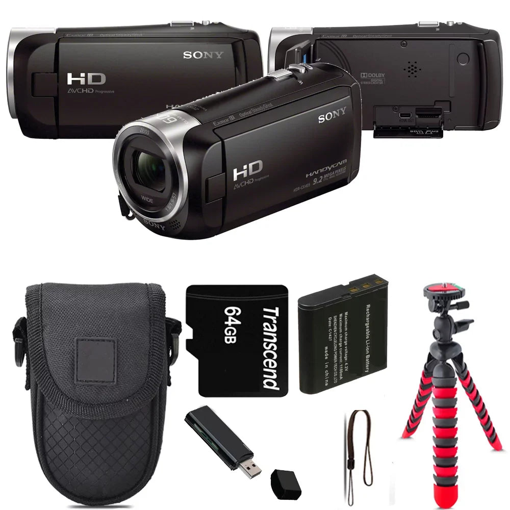 Kit Case Tripod 64GB HD Sony + HDR-CX405 Handycam + -