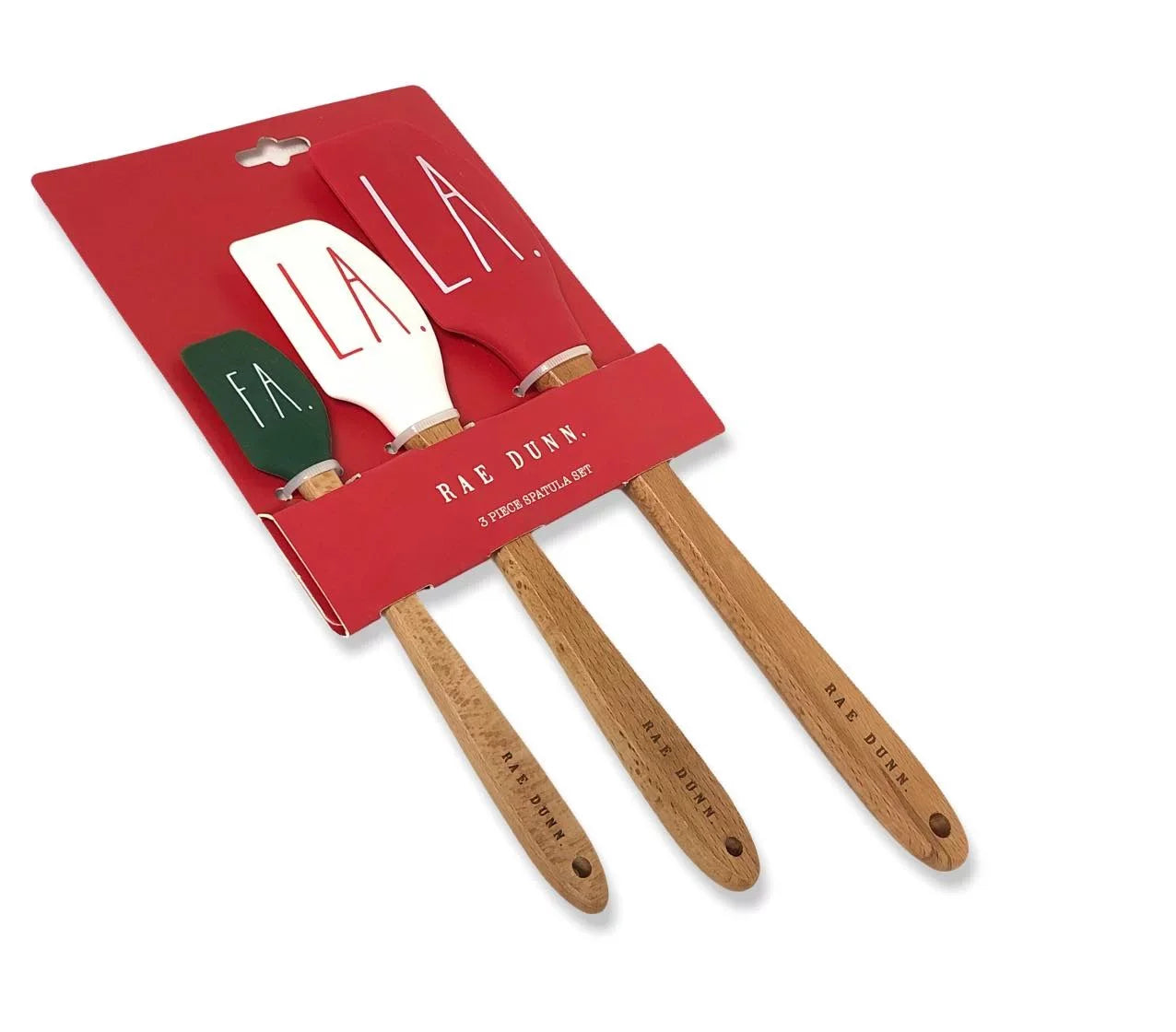 Spatula Dunn Silicone Hard Spatula LA.” 3 Handles LL “FA. Pc. Set with Rae LA. Letter Wood