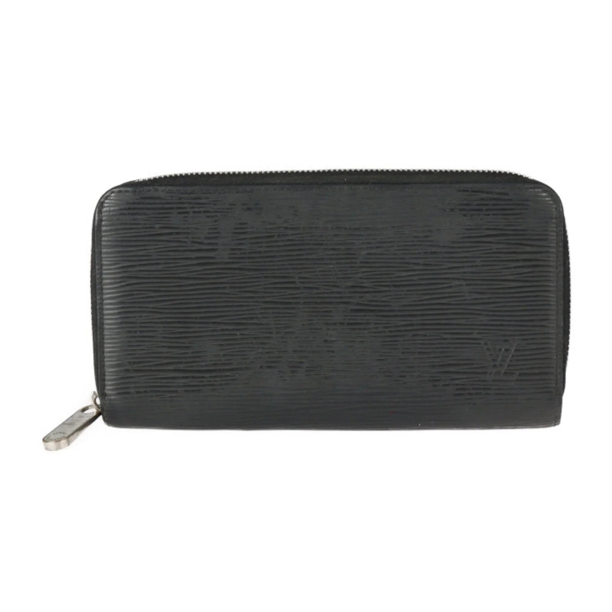 Long Louis Zippy (Good) Wallet Zipper Black Round Leather LOUIS VUITTON Silver M61857 Pre-Owned Vuitton Epi Hardware