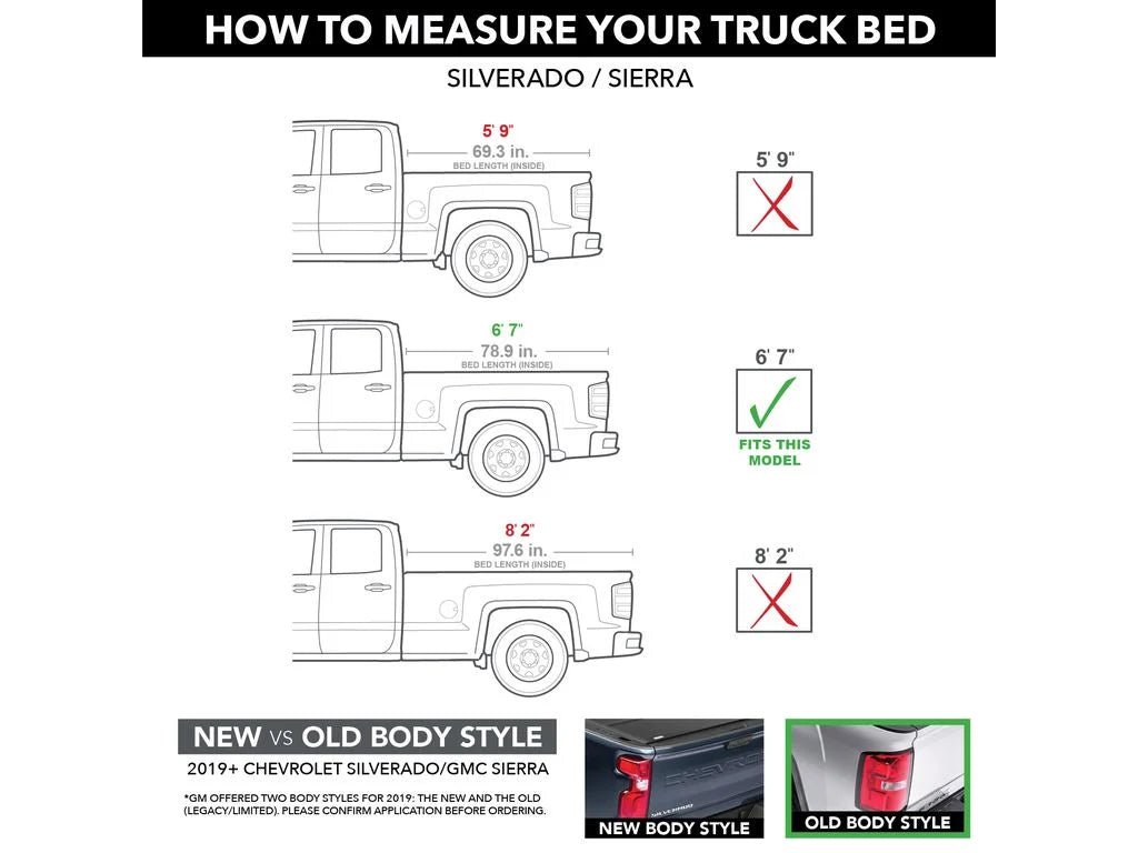 2019 | with Limited 7" 1500 Hard Tri-Fold | Bed - Chevy/GMC Ltd/Lgcy Gator 2018, (78.9") 6' 2014 Bed Compatible Cover GC14019 Truck RealTruck Tonneau by Silverado/Sierra EFX