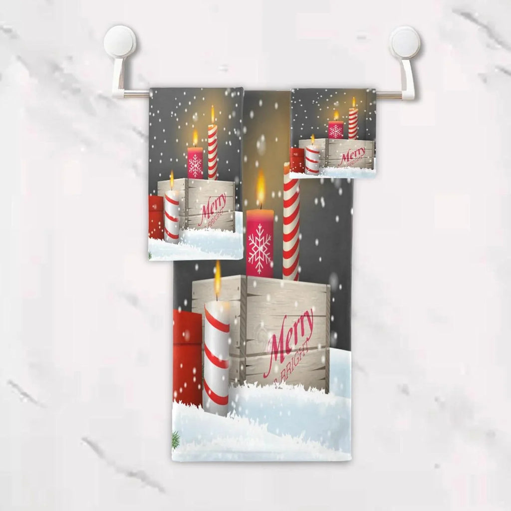 and Hotel Wellsay Absorbent Towel Highly Soft Towels Gym Towel, with Towel Bath 3, Spa Bathroom Christmas Set Hand of Washcloth for Gnome