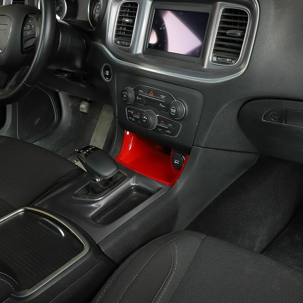 Center Red Gear Teledu ABS Trim Console Panel Shift Storage