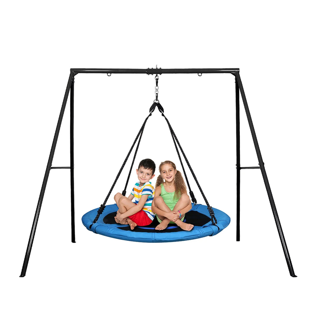 and 440lbs Saucer Metal Tree Set Swing Trekassy Metal Swing with Stand 40 Inch A-Frame Duty Swing, Swivel Heavy