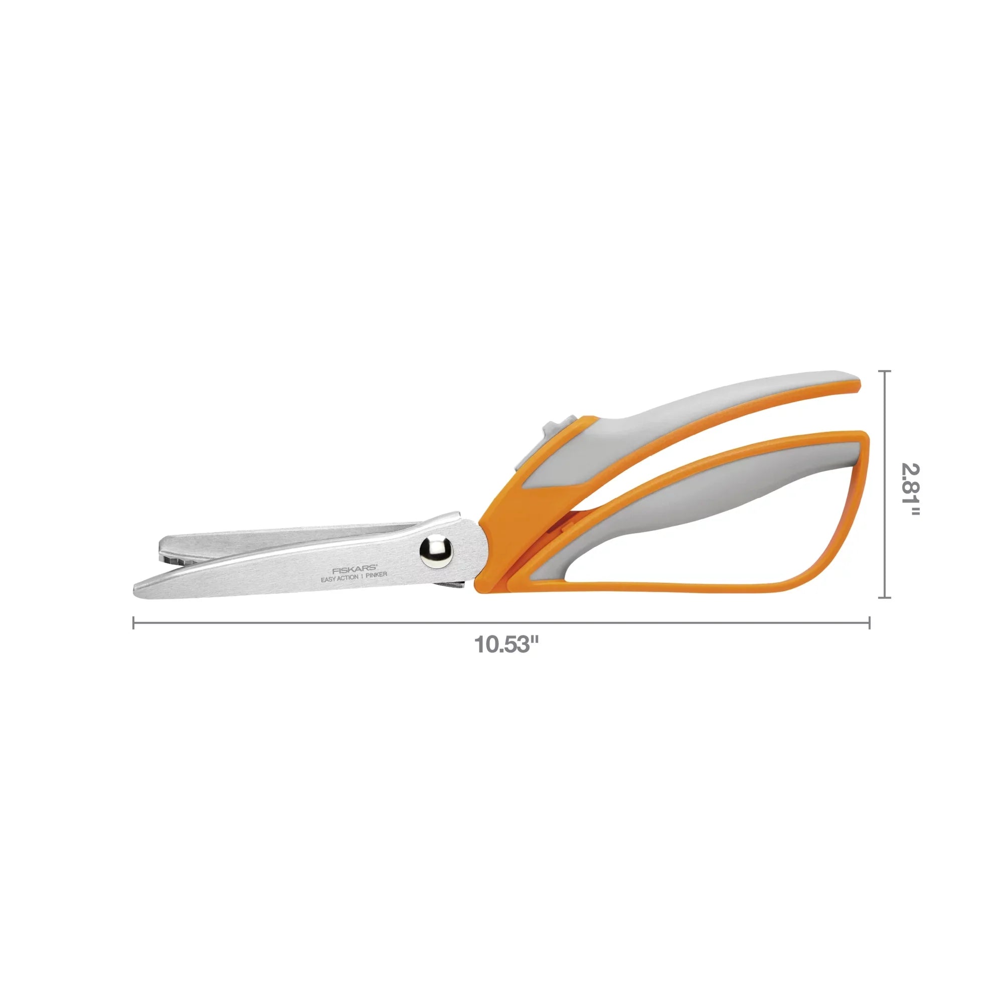 Action Gray Fiskars Shears, Easy Orange 10.5 and inch, Pinking
