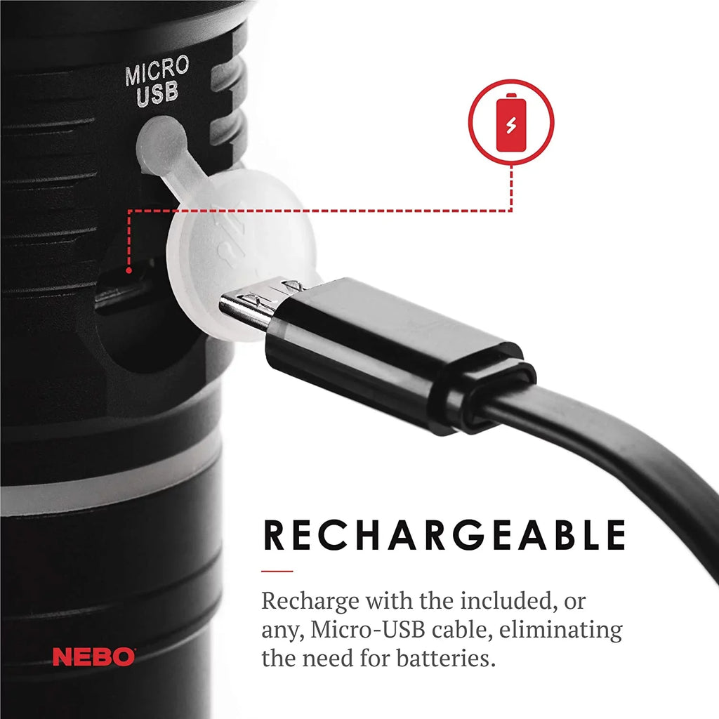King Light, & Work NEBO Flashlight Base Durable, Magnetic Slyde Camping with Everday Flashlight, and Bright, Carry Light LED 4 C.O.B. Work Rechargeable Light Modes, and Flashlight
