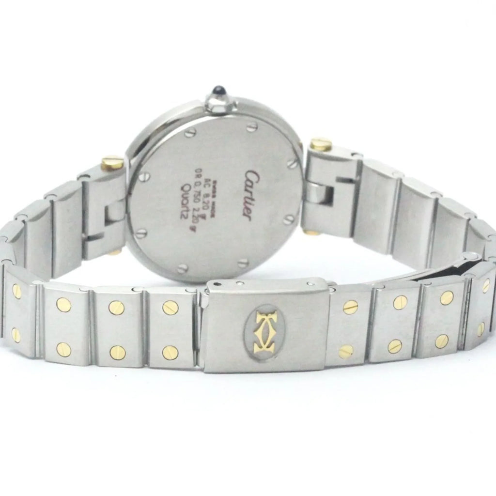 Round Steel Ladies Quartz Santos CARTIER Pre-Owned BF568475 Watch Polished (Good) 18K Gold