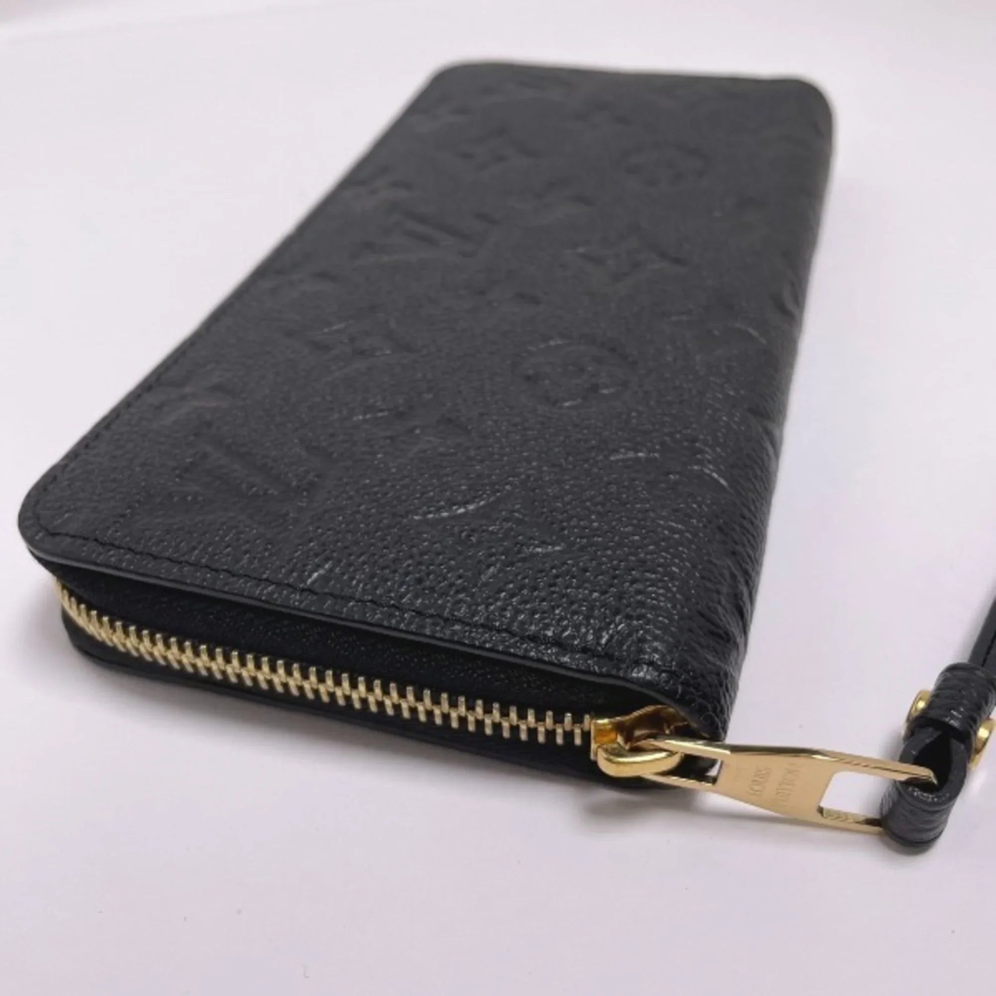 Monogram Round Louis Pre-Owned Noir Empreinte Vuitton LV VUITTON M61864 Long Zipper Zippy Wallet (Good) LOUIS