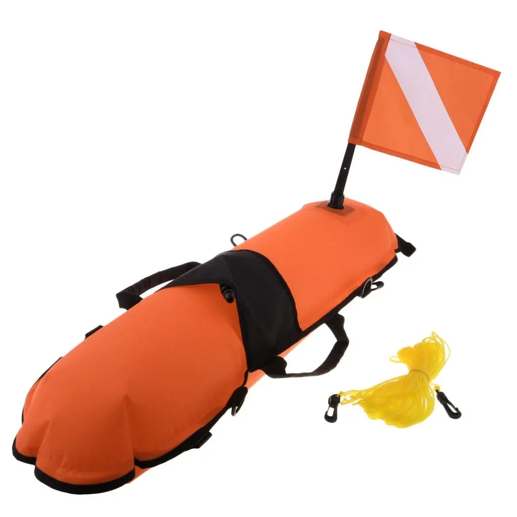 Oral Buoy 20m Float Diver Snorkeling, Diving , Flag, D-, Inflator High with Safety Scuba Freediving Visible Spearfishing,