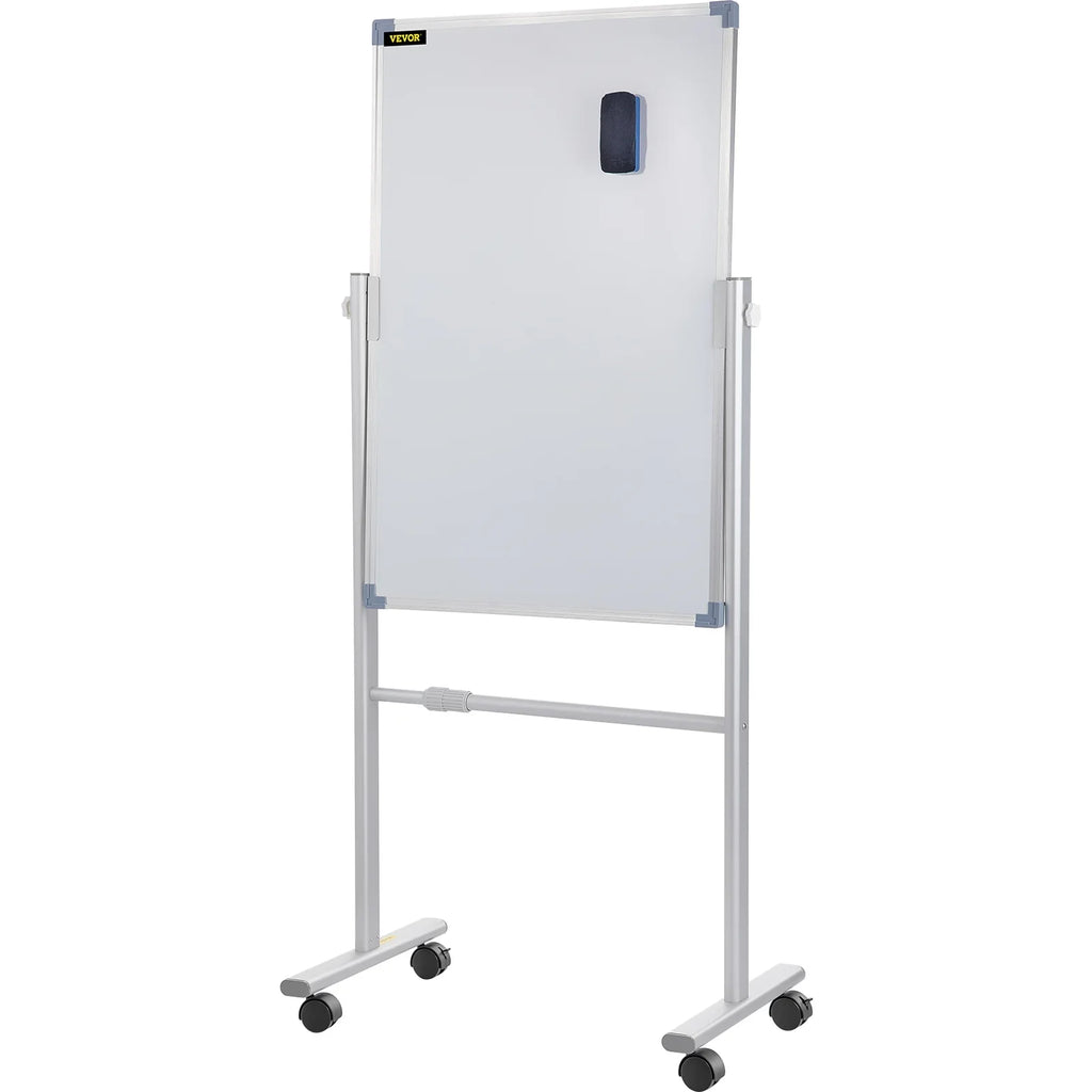 Home Rolling Double Mobile Board Frame Aluminum Sided Dry w/ Adjustable 360 Erase School BENTISM Stand 24" Reversible 36" Office Wheels Lockable Swivel x Whiteboard with Height for Magnetic and