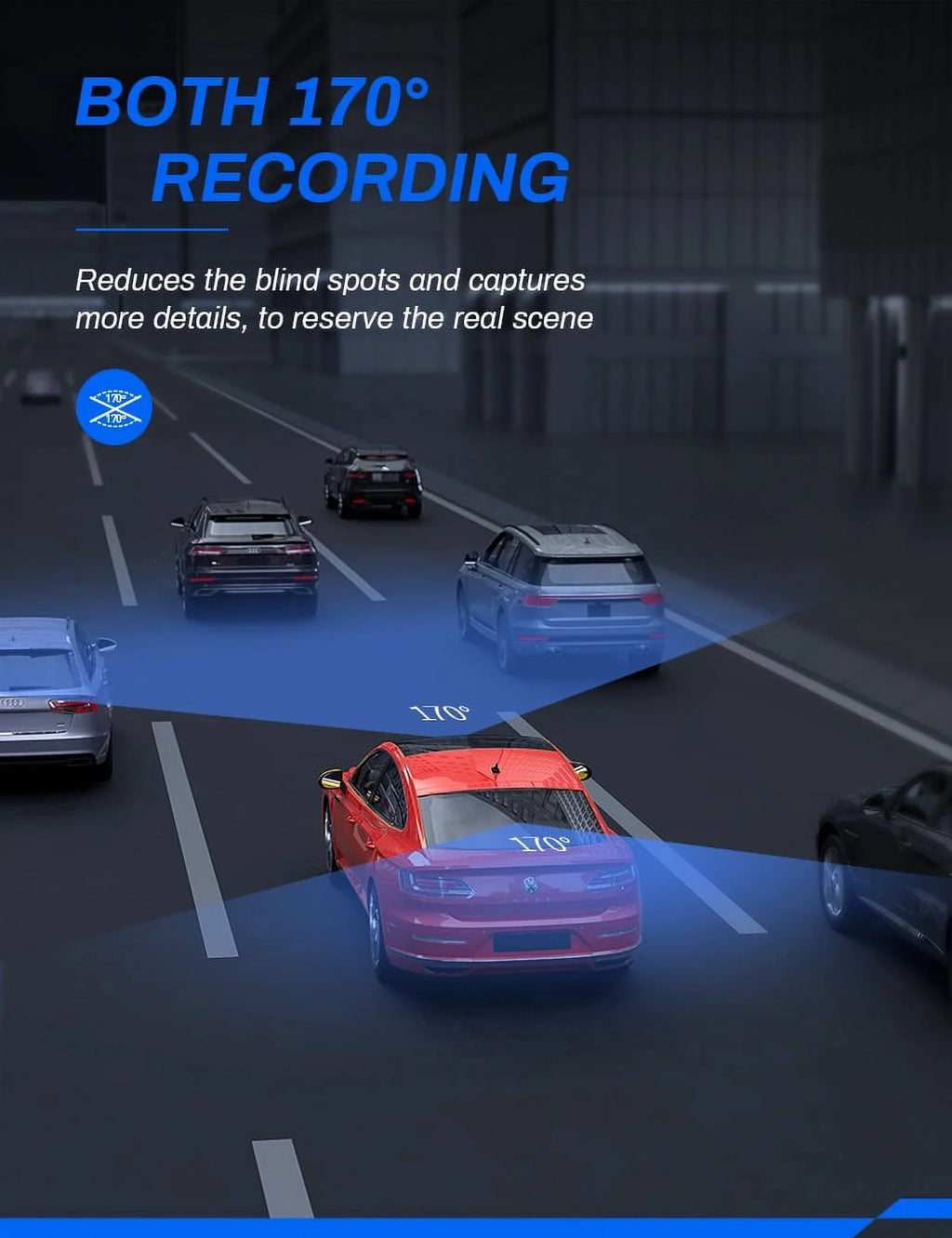Camera Screen Cam, Crosstour Dash Camera Backup Car GPS IPS Front 170° Recorder 2.5K inch for Cam 3 Dual Dash Cars Dashboard Crosstour and Rear Magnetic