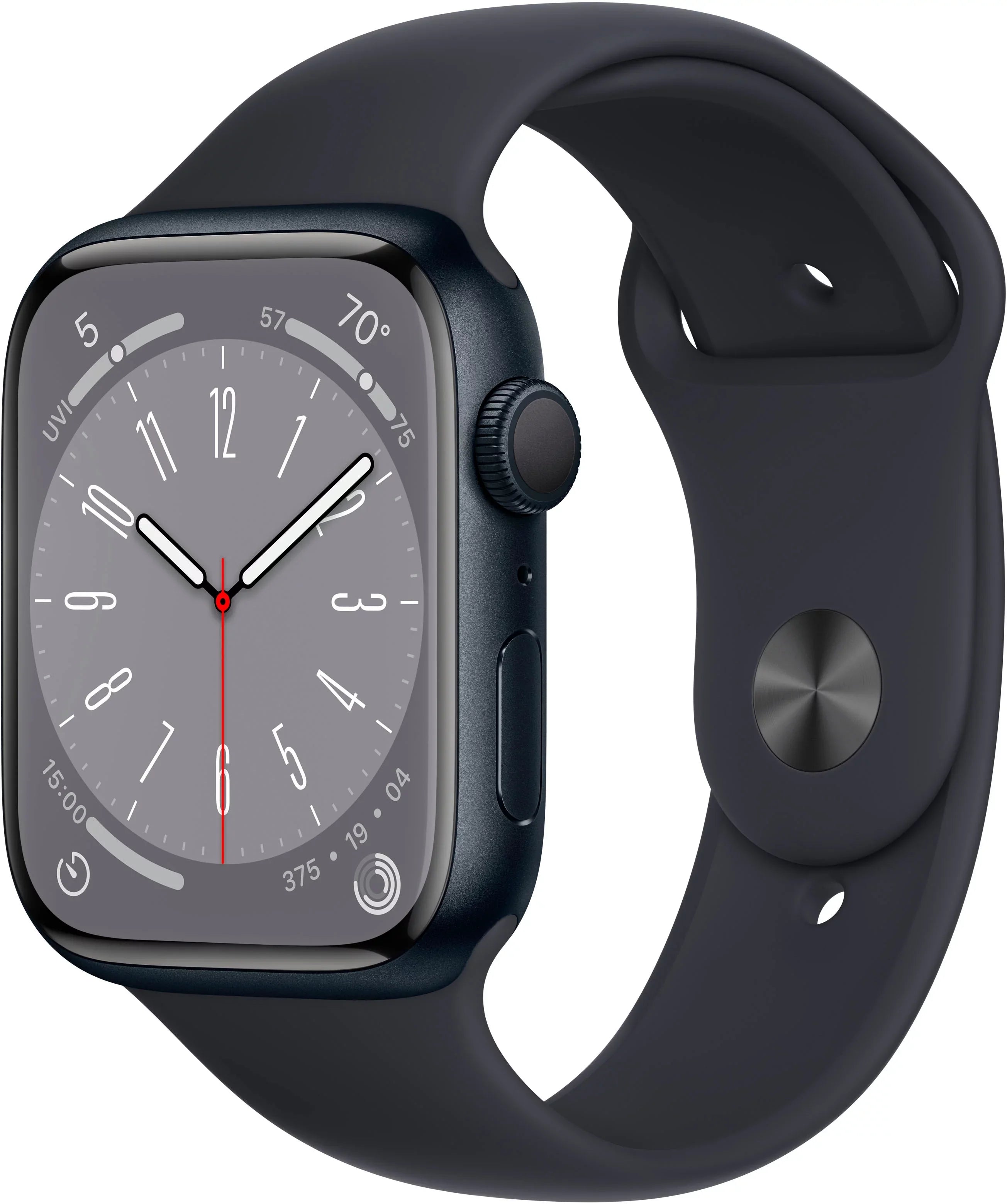 45MM Aluminum Series (Refurbished) GPS 8 Only Watch Midnight Midnight Band Apple Restored Case