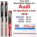 of (Set Beam A3 Blade e-tron 2018 Audi w/Rear Wiper 3) Sportback Wipers