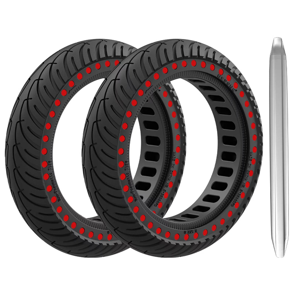 Set 8.5 Inch Riding Puncture Tyre Solid E Tool Tomshoo Mounting with Rubber M365 Tire proof for 2pcs
