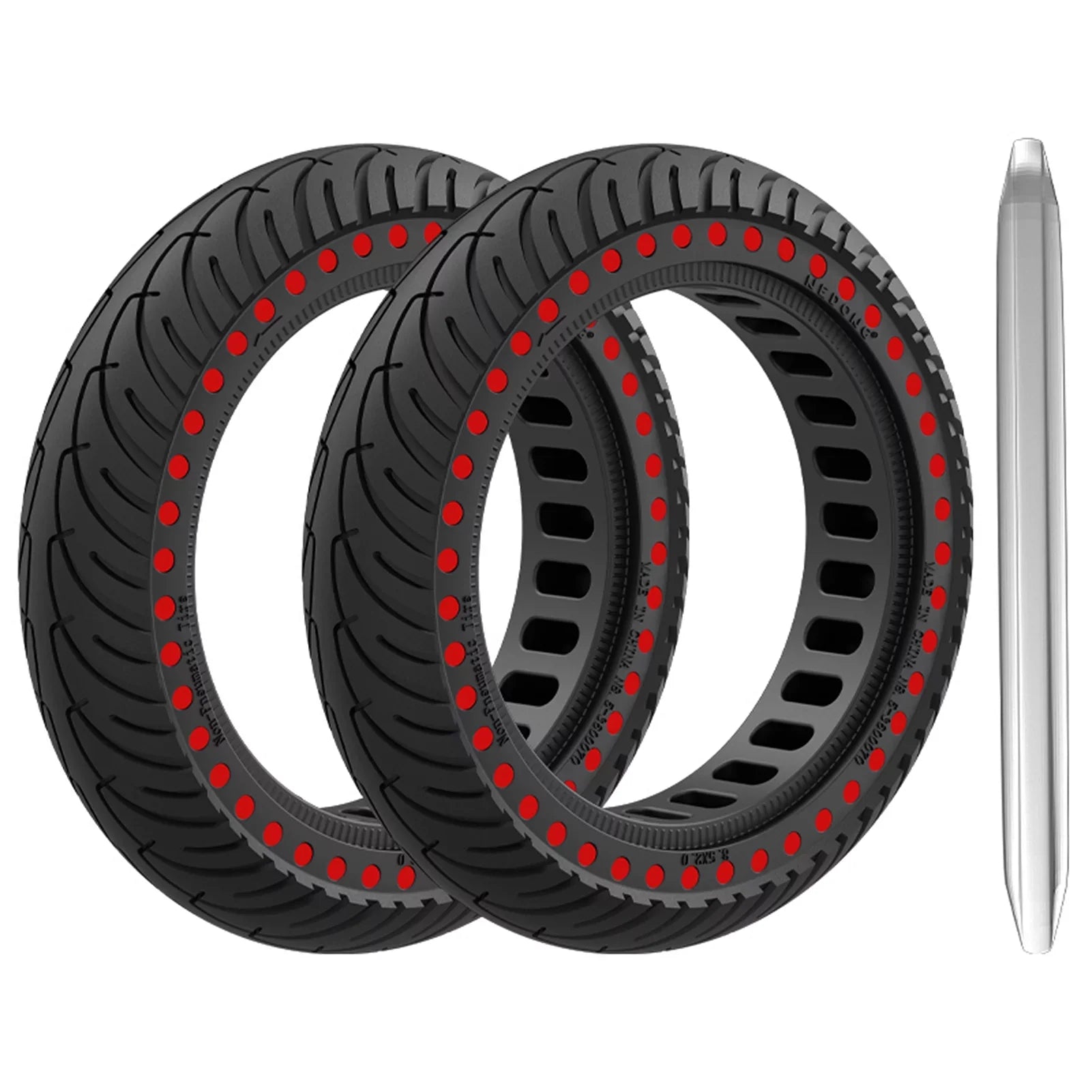 Set 8.5 Inch Riding Puncture Tyre Solid E Tool Tomshoo Mounting with Rubber M365 Tire proof for 2pcs