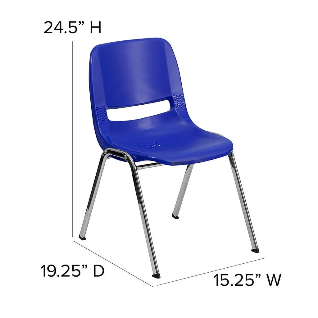 Furniture Kid's HERCULES [RUT-14-NVY-CHR-GG] with Seat Navy Series Flash lb. 14" and Chair Frame 440 Chrome Capacity Stack Shell Ergonomic Height