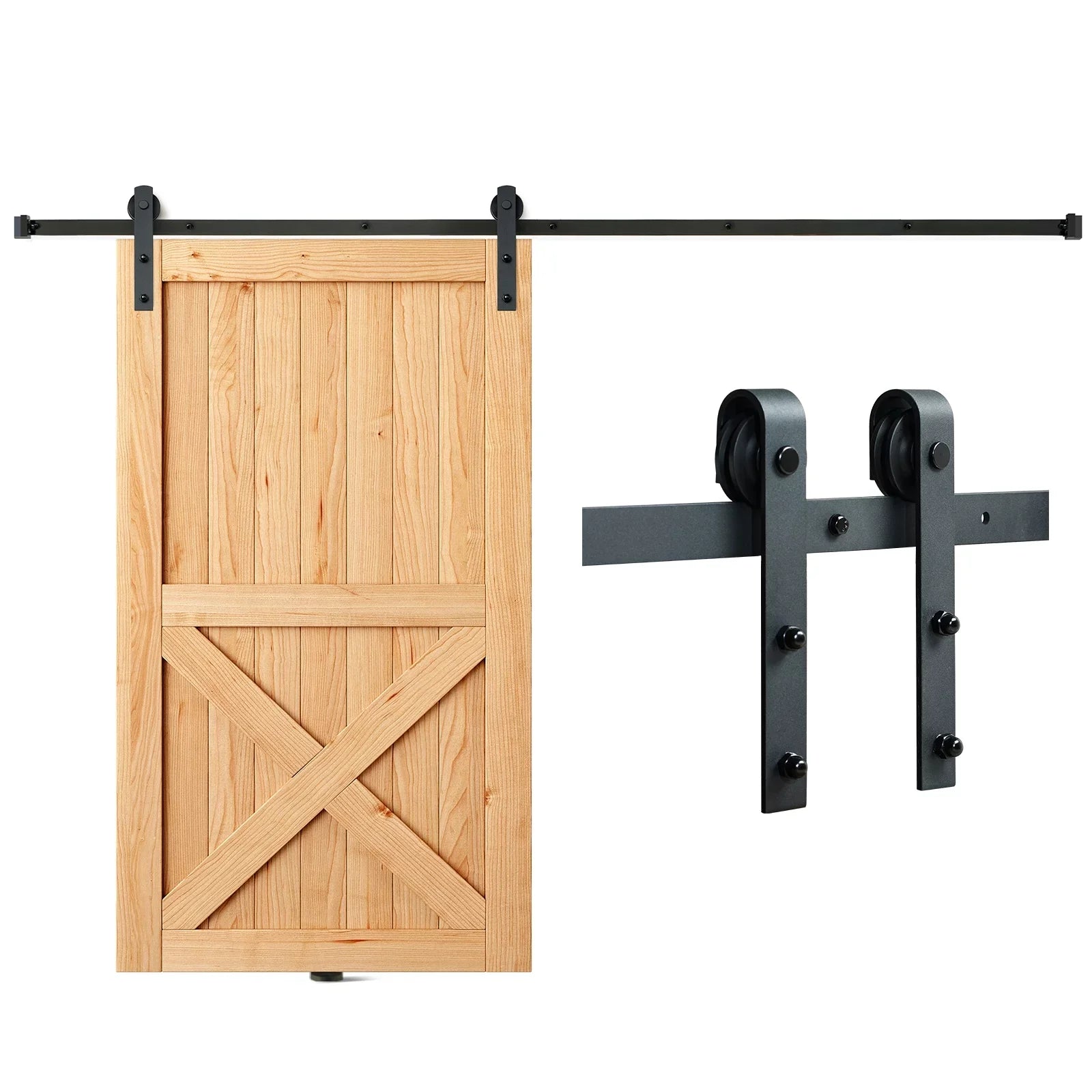 Door Door Hardware Single Track J Sliding 8FT for Hanger BENTISM Barn Kit Closet