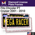 Plate Sparkly Frame Chrysler 01 PT - 2001 - Holes 10 2010 Bling Racer Cruiser Cruiser Chrysler Mounting Screws, Diamond PT Mega with Pink License Rhinestones, Car Plate License Frames 2