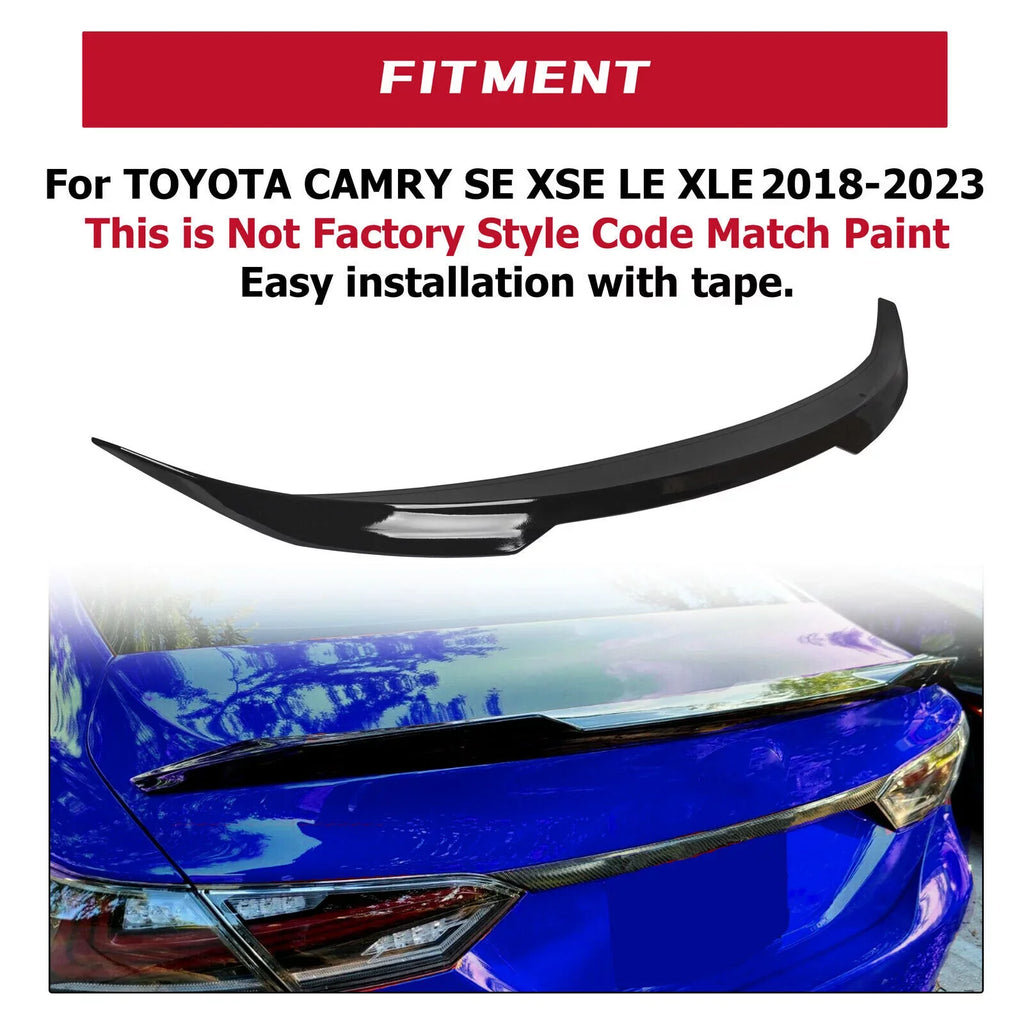 for Toyota 20 Camry Lid XSE Wing Kojem Style Spoiler M4 2018-2021 Glossy Rear Black SE 19 Trunk XLE LE