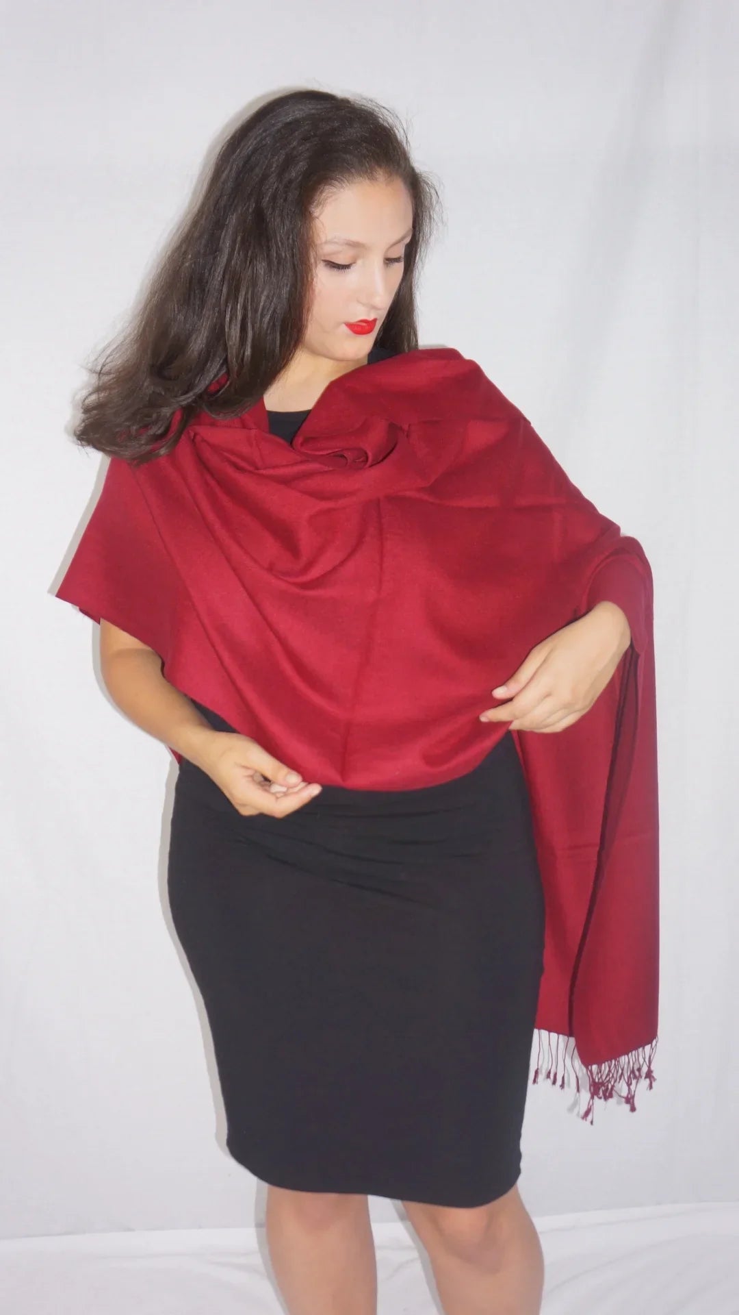 Scarf/Wool/Silk (Wine) Scarf/Pashmina Shawl/Cashmere/Cashmere Scarf/Scarves/Shawl/Shawls/Stole/Wrap/Pashmina