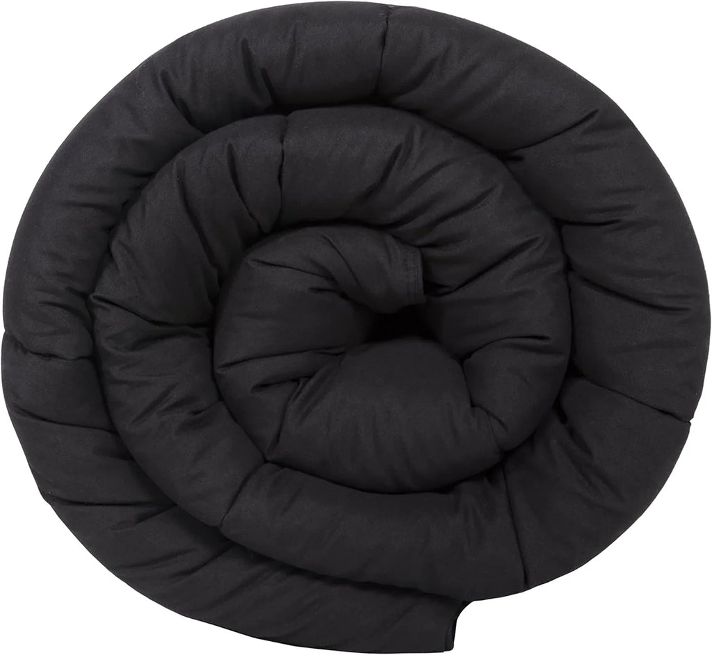 '- Microfiber Insert Alternative Stitch Box Fill Season Black) (Cal Tabs Collection King, All King Size with - Comforter Quilted - Chezmoi Down California Plush Corner Duvet