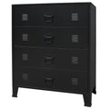 Metal Black Chest 36.6 D Entryway x Inches x with Room Side Industrial 15.7 Dresser Anself H) Furniture 4 Handles End x Living Drawer (W Decor x Bedroom 30.7 Cabinet Storage Hallway Style