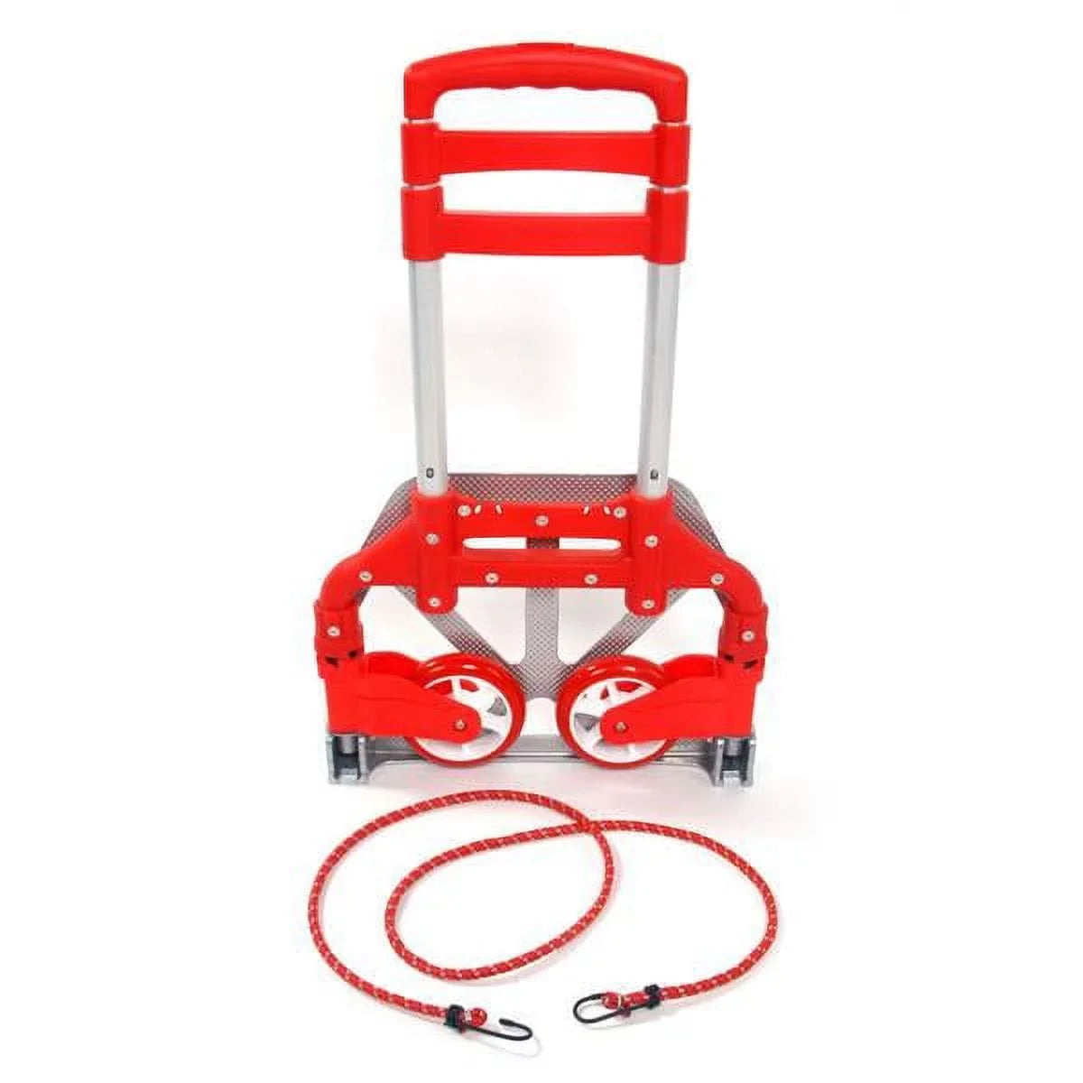 Red Trolley Truck Portable Luggage Collapsible Push Hand Dolly Cart Folding Aluminium