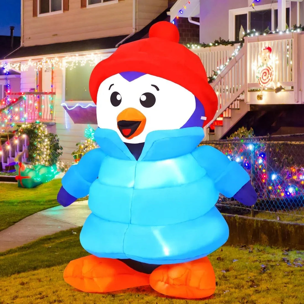 Clearance Penguin Inflatable Inflatable Christmas with Inflatable for Penguin 6 FT GOOSH Christmas Decorations Christmas Outdoor Hat, Decorations Outdoor Penguin LED Xmas Lights, Decorations with