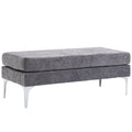 HOMCOM with of Dark End Steel 48" Bench Bed Legs, Gray