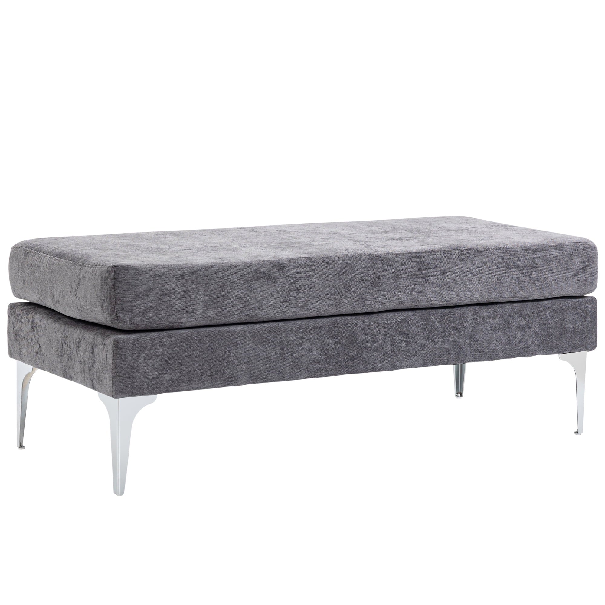HOMCOM with of Dark End Steel 48" Bench Bed Legs, Gray