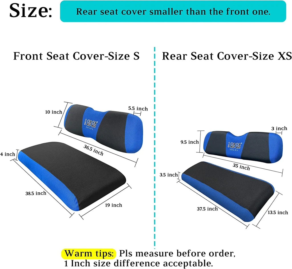 EZGO 10L0L Blue 2000-up for & DS Golf Cover Cart RXV TXT Set Club Front Seat Rear Car Black