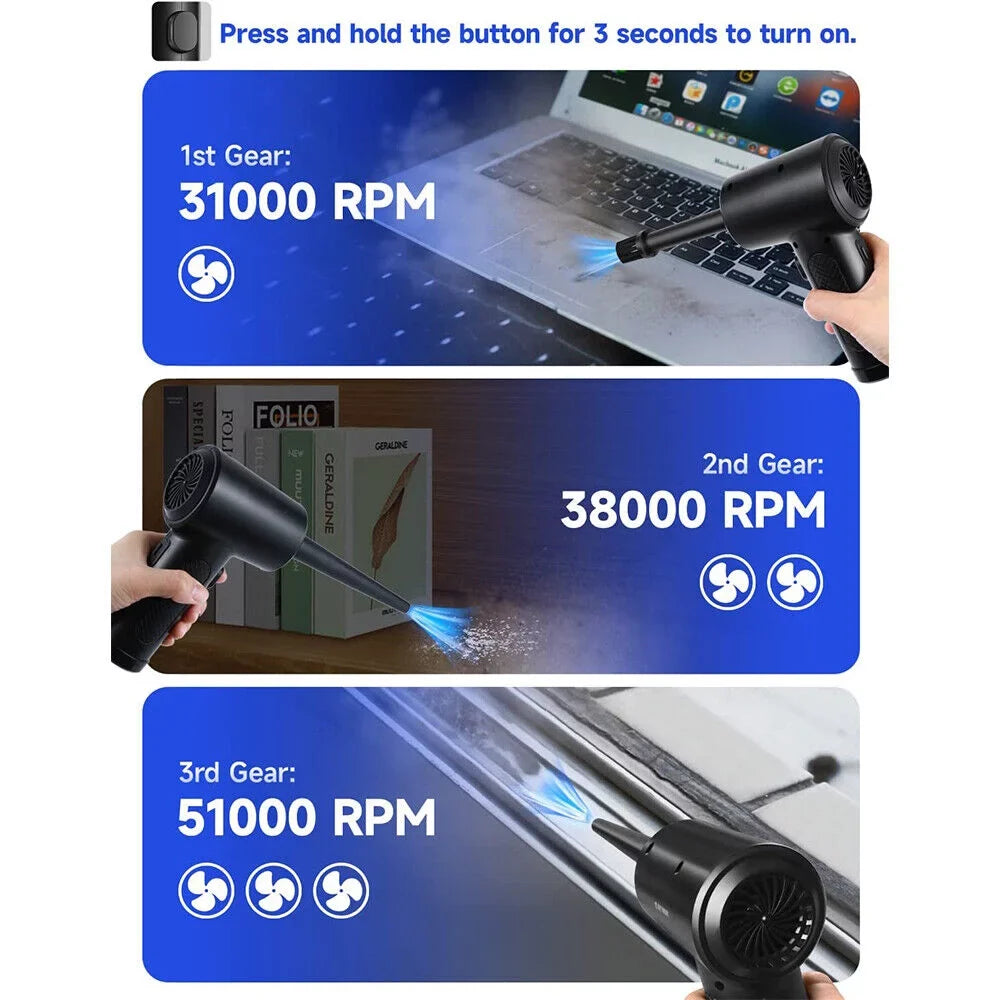 Cordless Computer 51000RPM Air Car For Cleaner Portable Air Electric Keyboard
