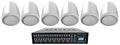 4-Zone Commercial Multi White Matrix Pendant Amplifier+(6) Source Speakers JBL