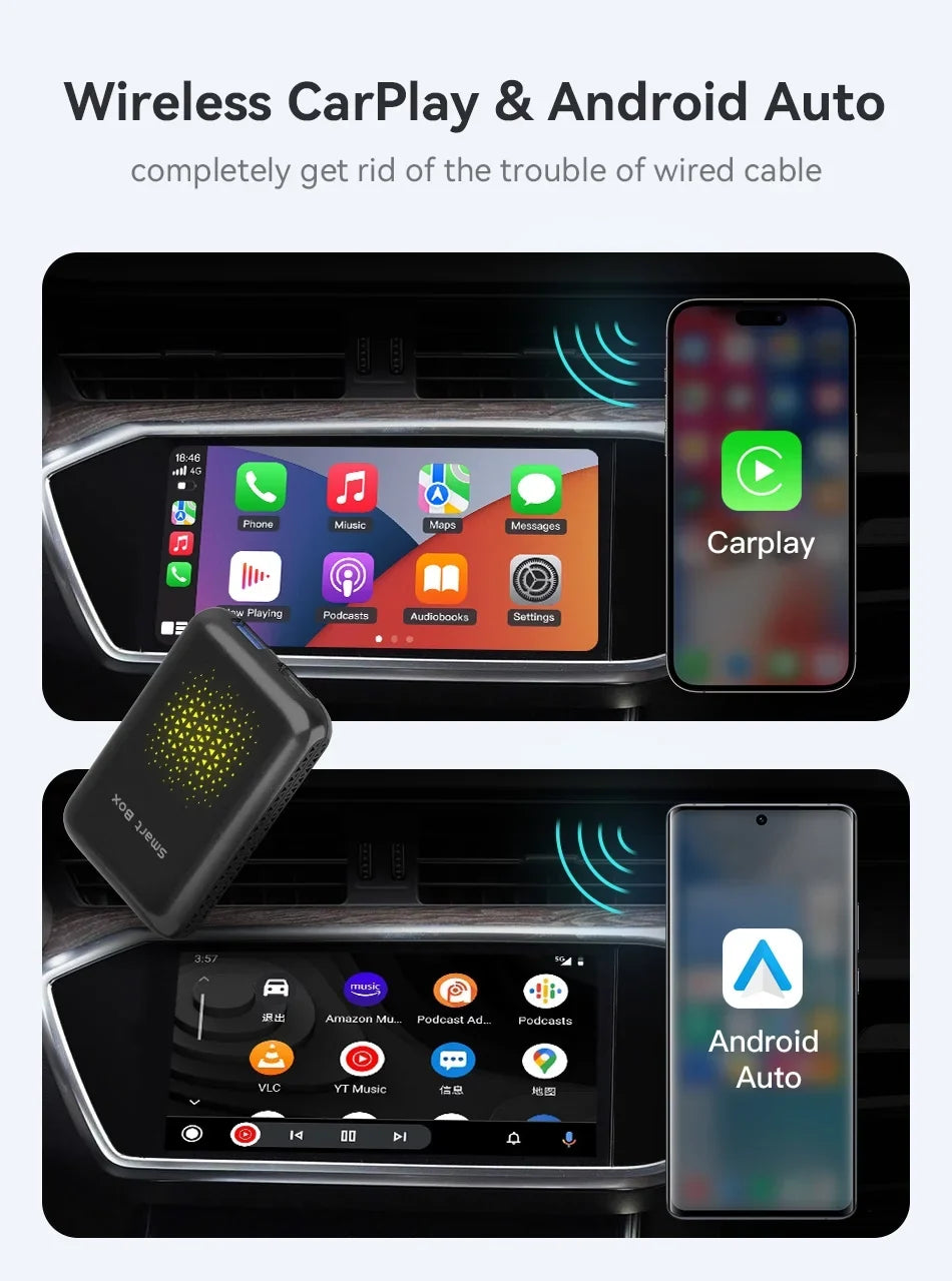 SIM/TF Wired 11, Wireless Netflix YouTube Auto Output，8 Android Magic Cars Carplay AI with Carplay Multimedia Core, Biniz Support Carplay Box HDMI Box Android Factory 2+16G with Video 4G Card,for Box
