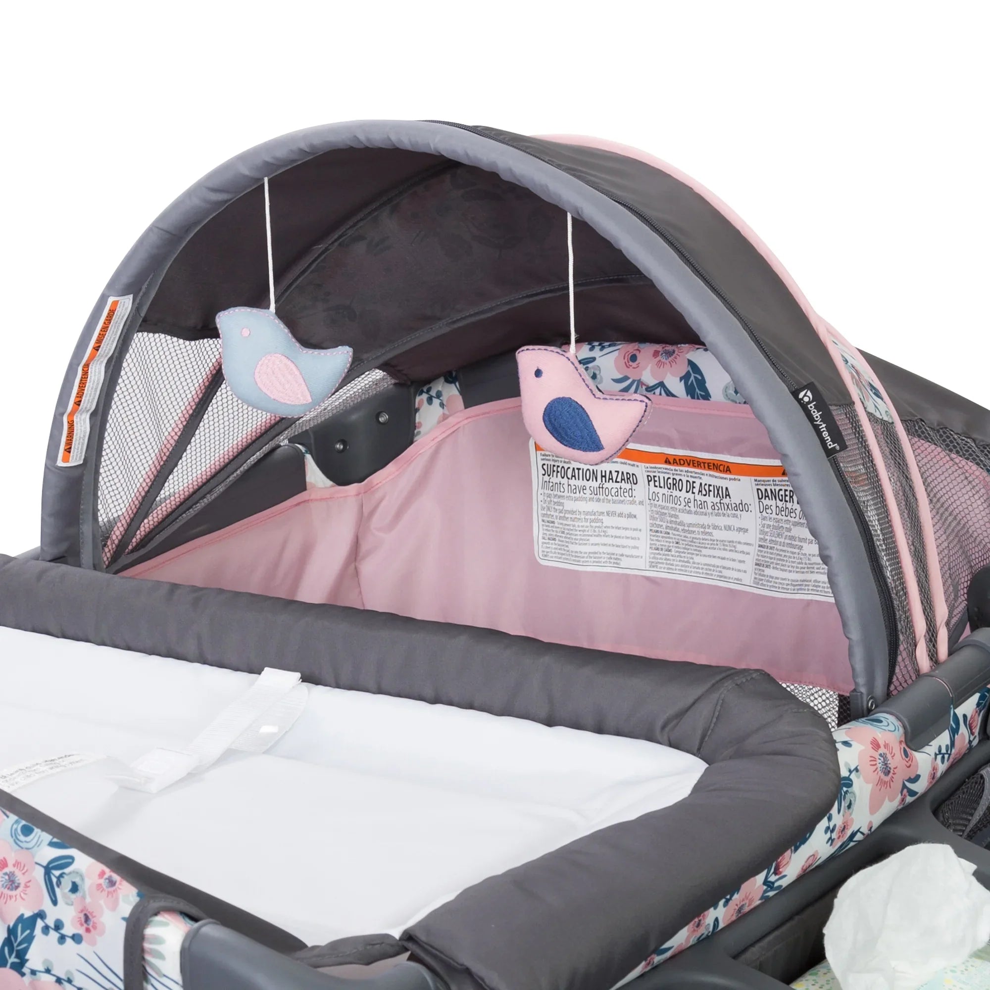 Center – Baby Deluxe Trend Playard II Bluebell with Bag Pink Travel Nursery