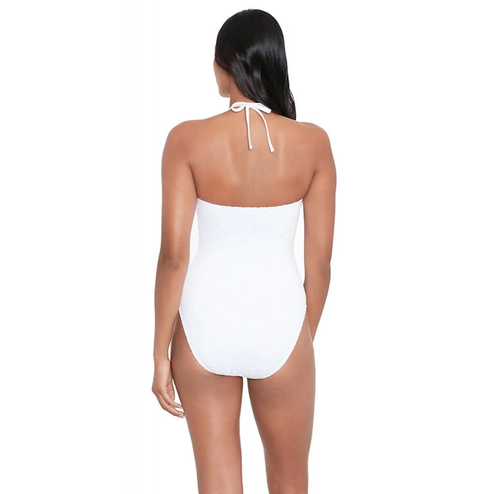 Size Womens Bandeau Ring Lauren Ralph LAUREN Crochet White 4 One-Piece