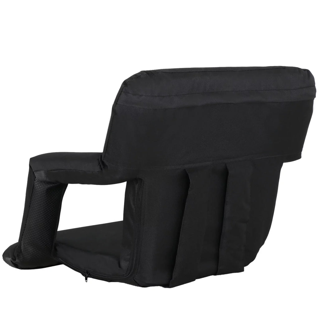 Black ZenSports Bleacher Portable for Positions Reclining Stadium 2PCS 6 Chair Seat