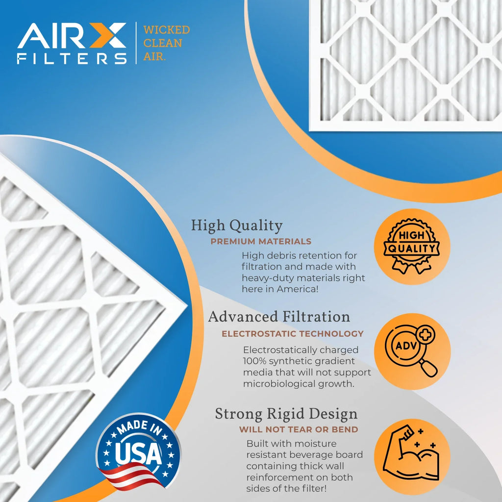 AIRX Pleated to 16x25x1 Comparable by Air 11 FILTERS MPR AIR. USA Furnace FPR CLEAN MPR Pack 4 & Conditioner HVAC Air Filters WICKED 1200 Electrostatic 16x25x1 Filter Premium MERV 7 1000, Filter Made