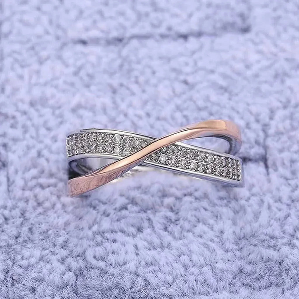 Rose Kingladies Fashion Sapphire White Cross Ring Ladies Gold Valen Delysia Ring