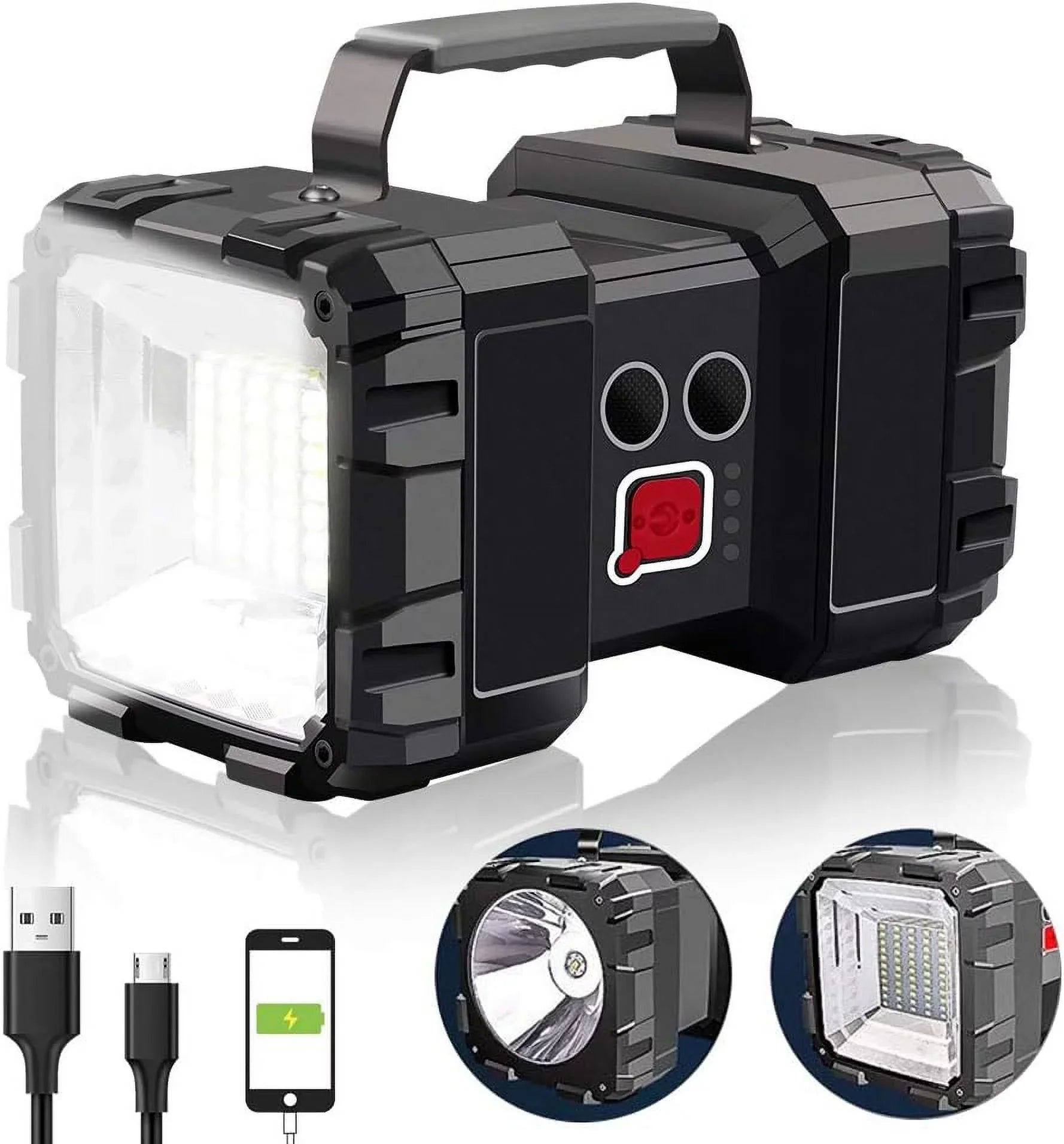 W845 Capacity 4000LM Ultra Output 15000 20h LED Bright Flashlight Flashlight, USB Ultra-Long Power AlpsWolf Rechargeable Standby Waterproof as Accessories for a Bank Camping Flashlight with Spotlight
