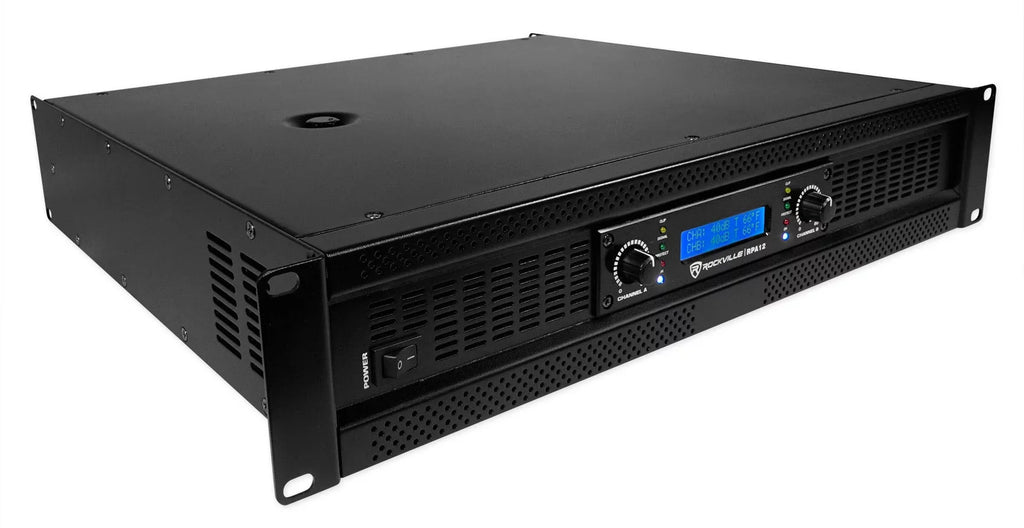 Pro PA Rockville Amplifier+Cable Subwoofer 2-Channel 18" SBG1188 Sub+5000w DJ