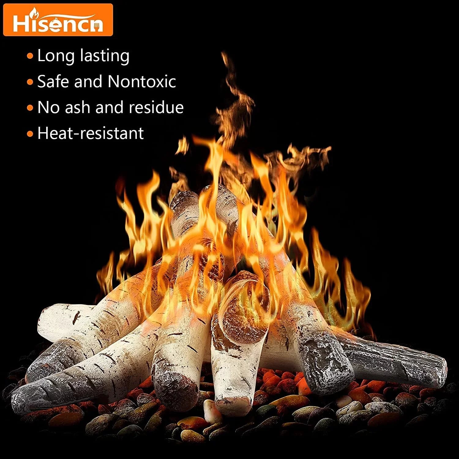 Vented, Inserts, Indoor Gas Decor Gas Gel, Fireplace, White Gas Logs, or Ceramic Pcs Logs Ethanol, 6 Fireplaces, Outdoor Indoor Electric Fireplace Fireplace Hisencn Birch for Propane, Gas