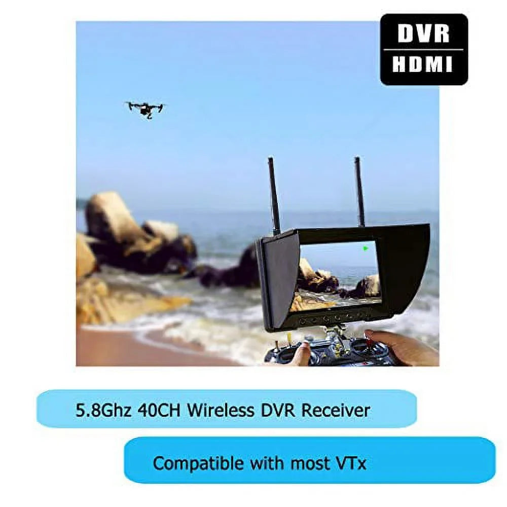 Ground Monitor7 PEARL Inspire RC801 Monitor for DVR DJI FPV Flysight (RC801DSMA) Diversity Monitor Perfect Drone Performance HDMI FPV FPV Phantom FPV Inch with BLACK Monitor 5.8Ghz and