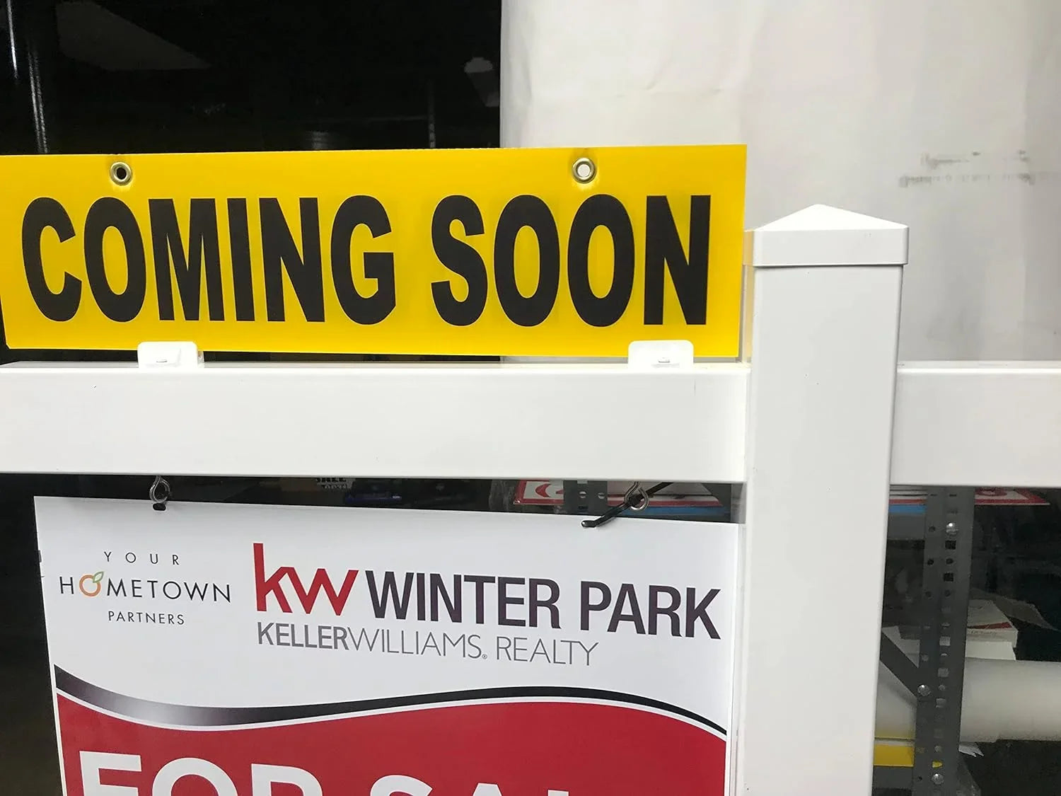 4Mm, ***Sign Sign Sign Yellow Sign Included, SOON Board Yellow Same Pack COMING Ship Plastic Metal Sign 24" Post SOON) X Sides Not & D 4Mm, 6” , Corrugated (COMING 5 Pre-Printed Double