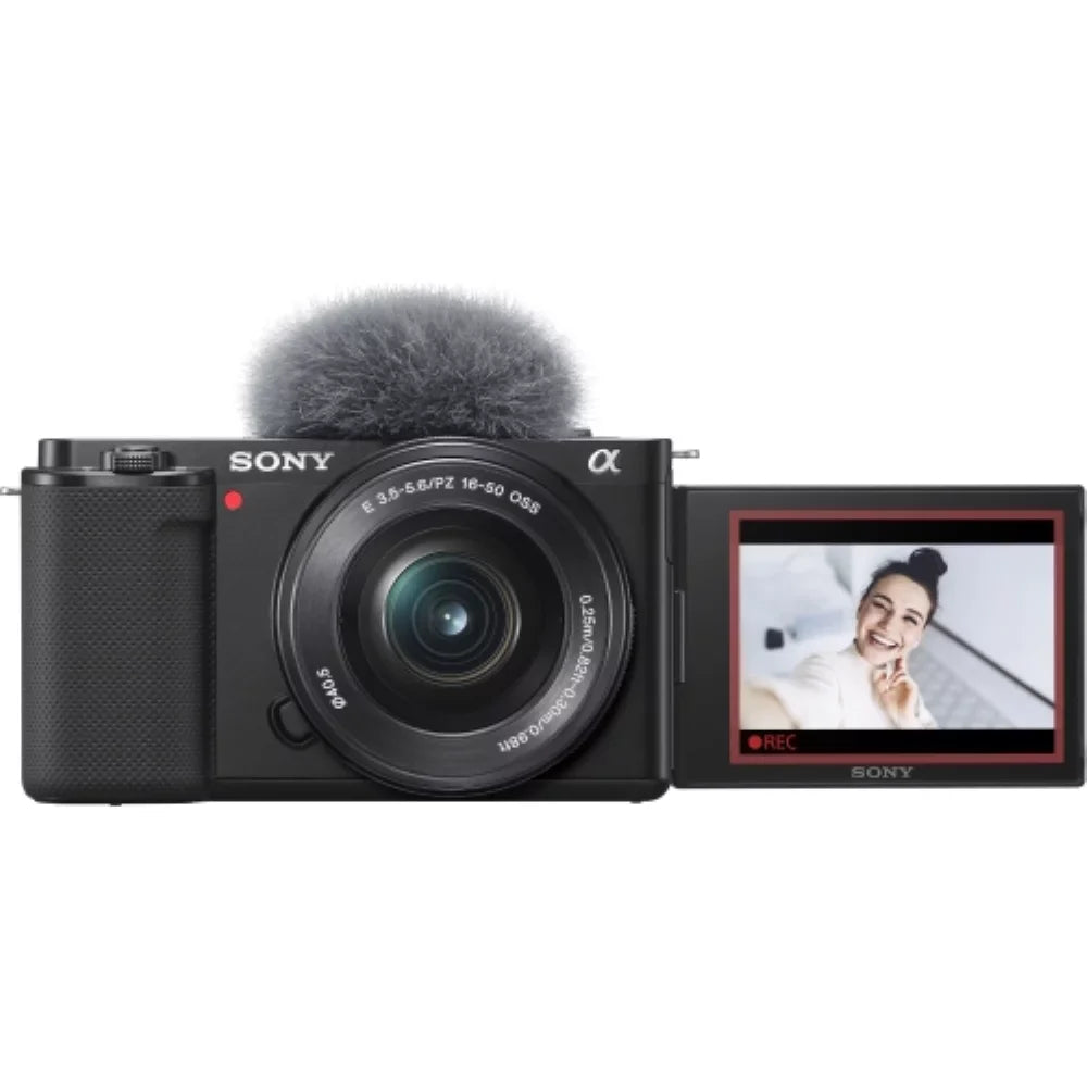 Transcend |16-50mm Camera Card + ZV-E10 Bag Memory (Black) Sony Cleaning + with Flexible Lens (5 Items) Camera Mirrorless Tripod Kit 64GB Bundle +