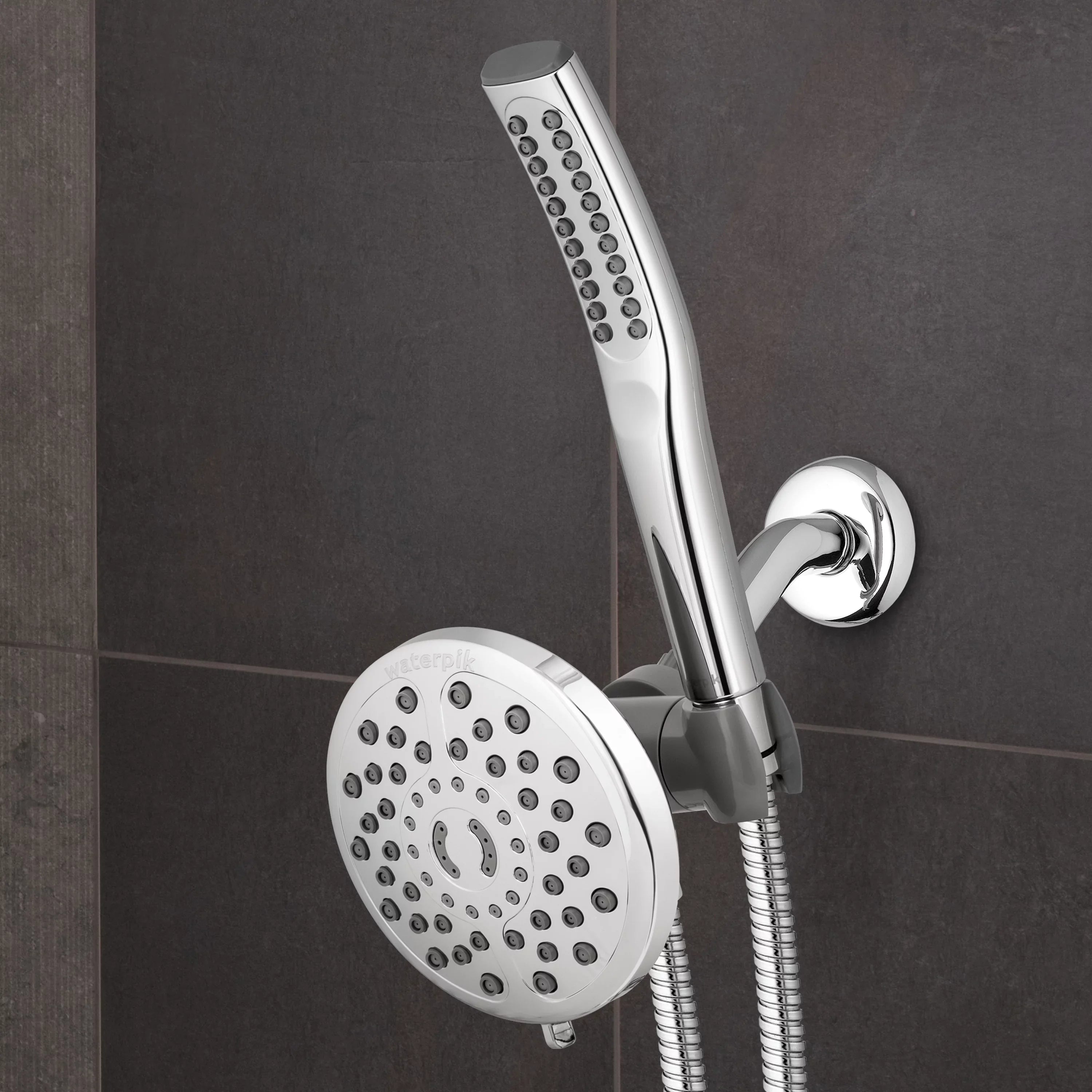 Shower Waterpik Chrome, Spa Massage, Combo with PowerWand XIB-633E-SBX-183ME PowerPulse