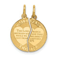 Gold Break Emotional Genesis 31:49 Coin 14k Round Apart mm Mizpah Pendant Yellow Bond mm 2-Piece x Words on 17 22