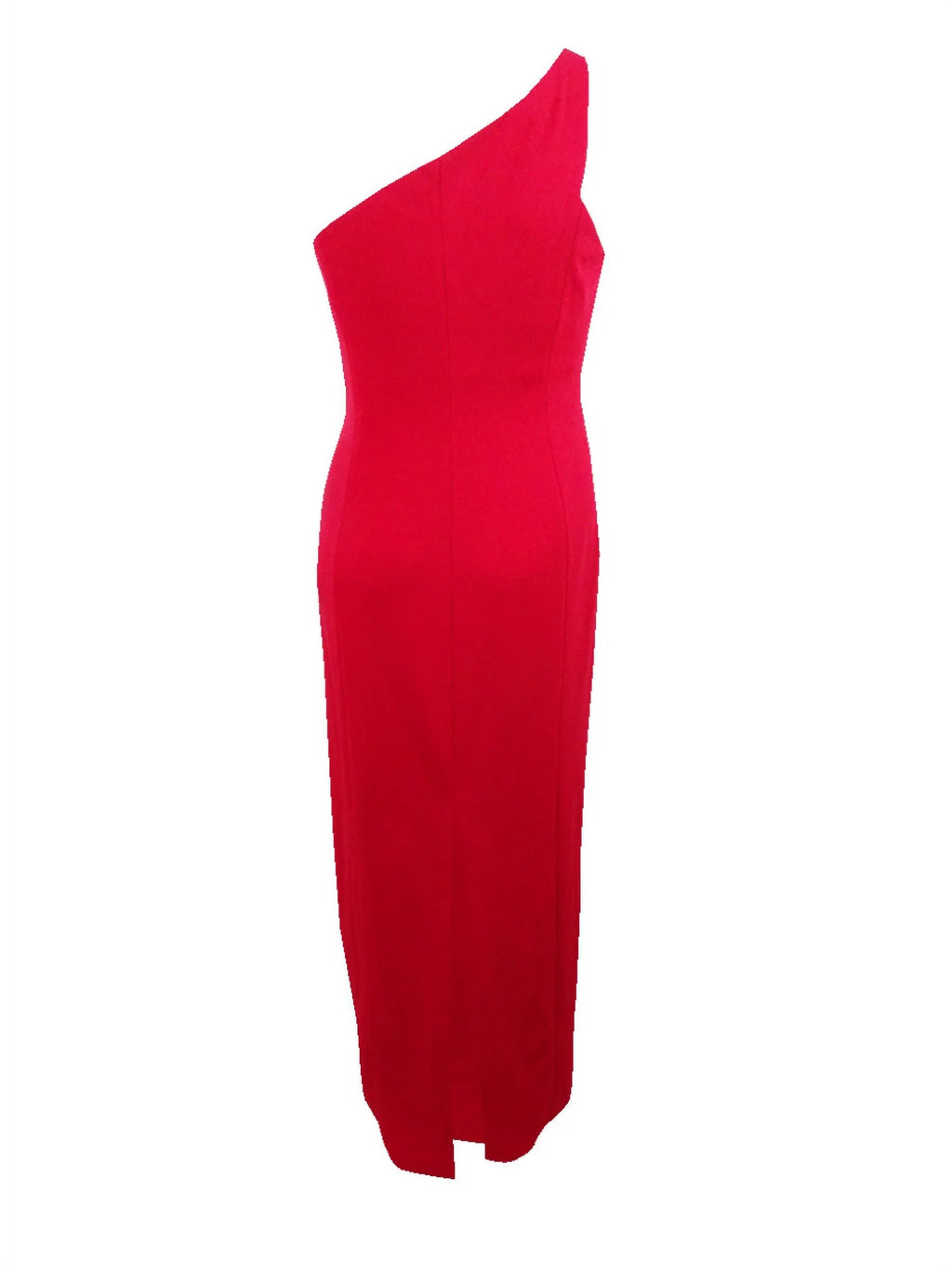 Red) One-Shoulder Slit Gown Women's (14, Klein Calvin