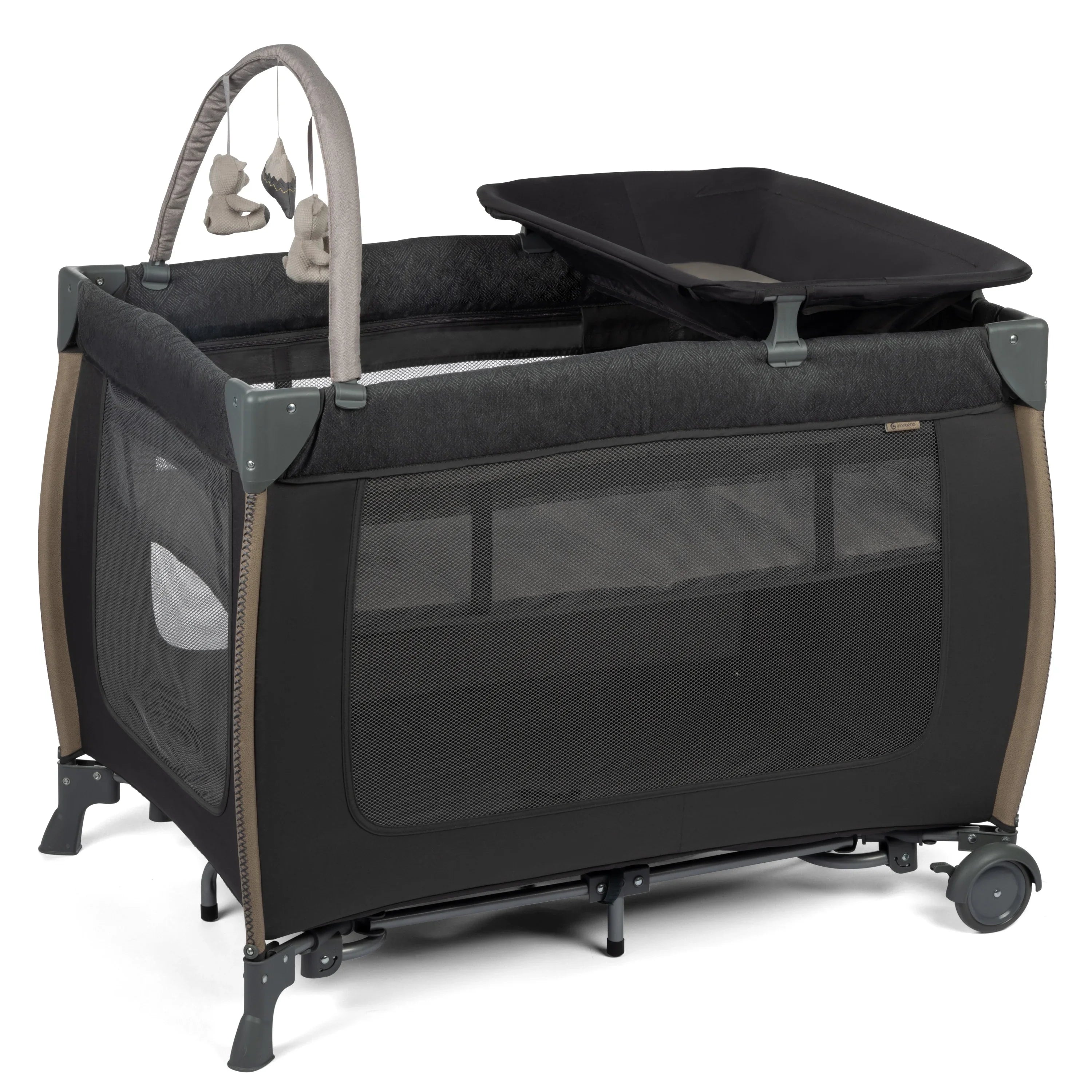 Full with Monbebe Point Rocking Bassinet, Size Castle Yard Play