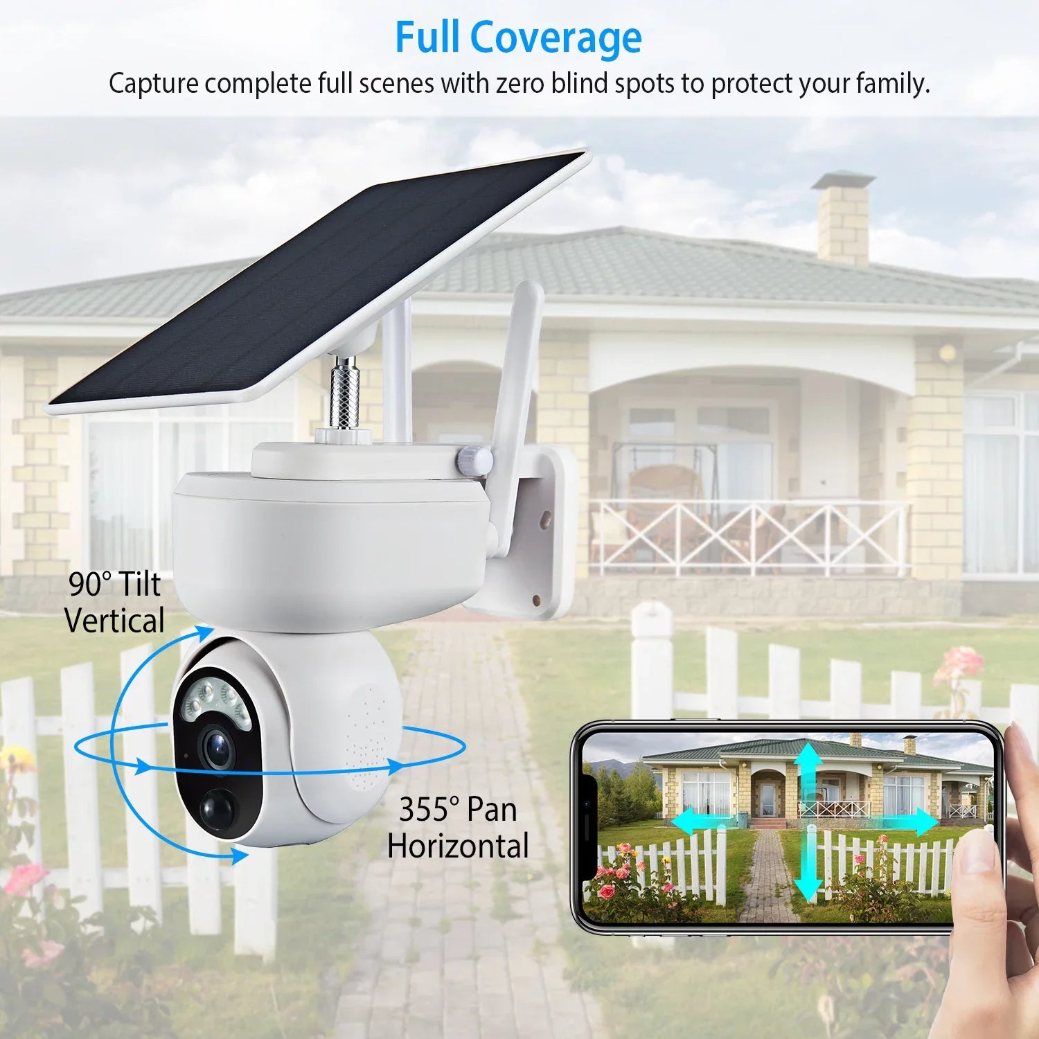 Outdoor Powered Camera Security Battery Audio for Light Wireless WIFI iMounTEK Solar Detection Night Vision Camera Surveillance Siren 2-Way Color 1080P Home Flood Human
