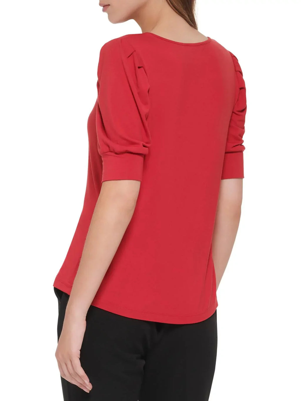 Pullover Pleated Elbow Top Shoulder Sleeves Hilfiger Womens Tommy